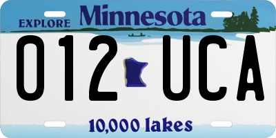 MN license plate 012UCA