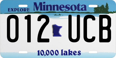 MN license plate 012UCB