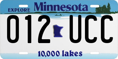 MN license plate 012UCC