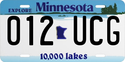 MN license plate 012UCG