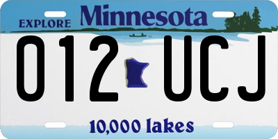 MN license plate 012UCJ