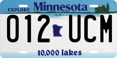 MN license plate 012UCM