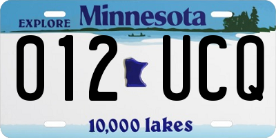 MN license plate 012UCQ