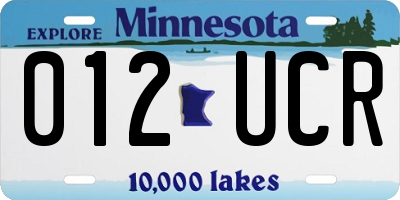 MN license plate 012UCR