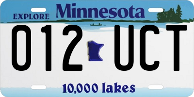 MN license plate 012UCT