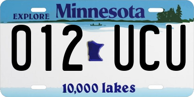 MN license plate 012UCU