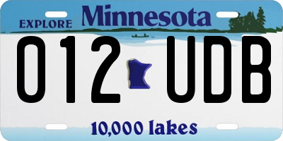 MN license plate 012UDB