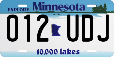 MN license plate 012UDJ