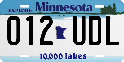 MN license plate 012UDL