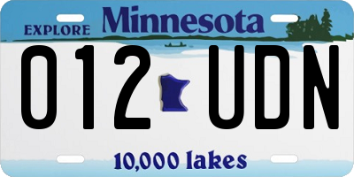 MN license plate 012UDN