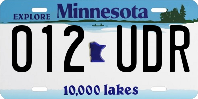 MN license plate 012UDR