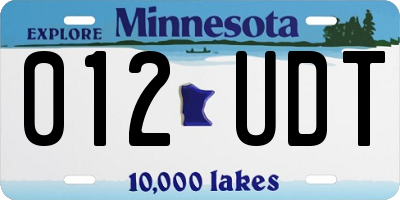 MN license plate 012UDT