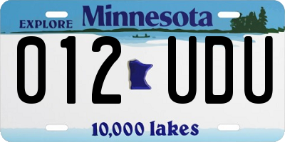 MN license plate 012UDU