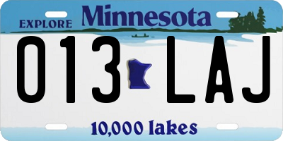 MN license plate 013LAJ