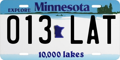 MN license plate 013LAT