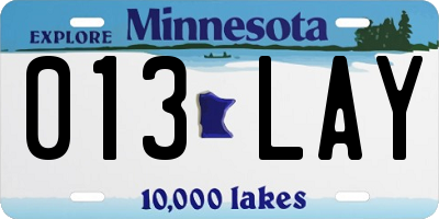 MN license plate 013LAY