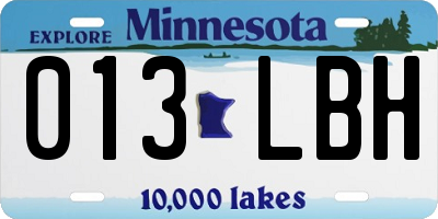 MN license plate 013LBH