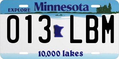 MN license plate 013LBM