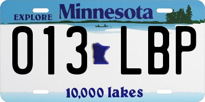 MN license plate 013LBP