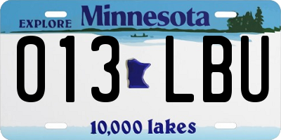 MN license plate 013LBU
