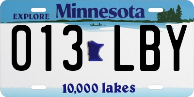 MN license plate 013LBY