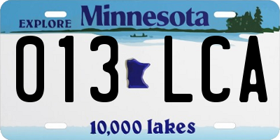 MN license plate 013LCA