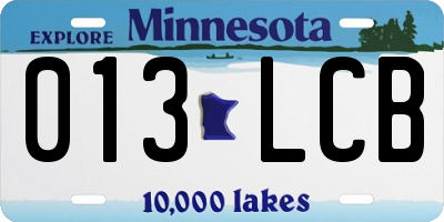 MN license plate 013LCB