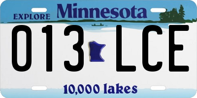 MN license plate 013LCE