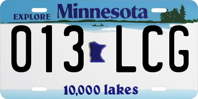 MN license plate 013LCG