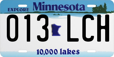 MN license plate 013LCH