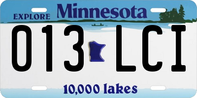 MN license plate 013LCI