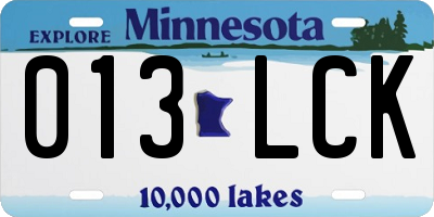 MN license plate 013LCK