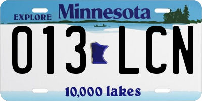 MN license plate 013LCN