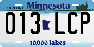 MN license plate 013LCP