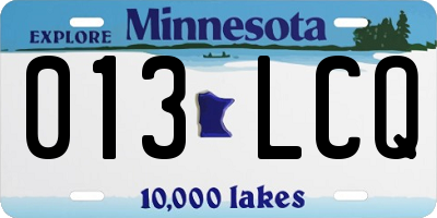 MN license plate 013LCQ