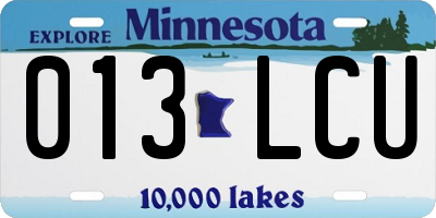 MN license plate 013LCU