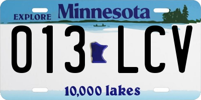 MN license plate 013LCV