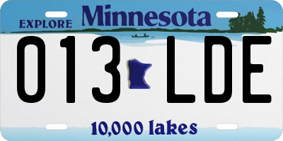 MN license plate 013LDE