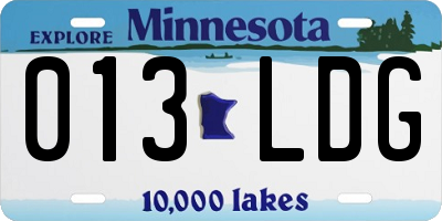 MN license plate 013LDG