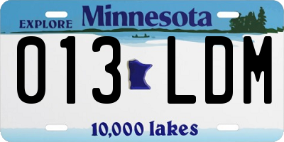 MN license plate 013LDM