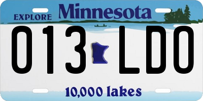 MN license plate 013LDO