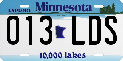 MN license plate 013LDS