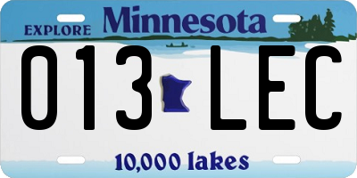 MN license plate 013LEC