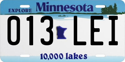 MN license plate 013LEI