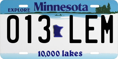 MN license plate 013LEM