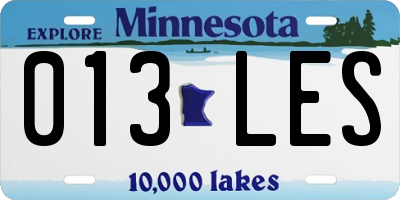 MN license plate 013LES