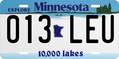 MN license plate 013LEU
