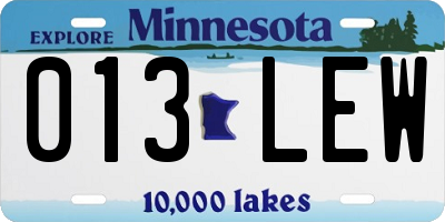 MN license plate 013LEW