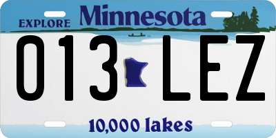 MN license plate 013LEZ