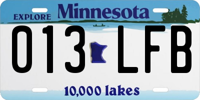 MN license plate 013LFB
